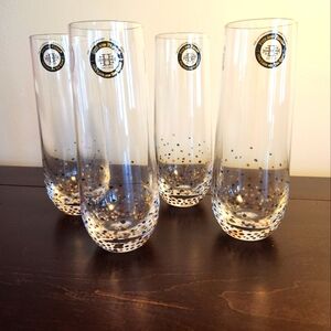 NEW Fitz and Floyd Confetti Stemless Fluted Glasses